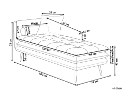 Chaise longue versione sinistra GONESSE Velluto Marrone chiaro
