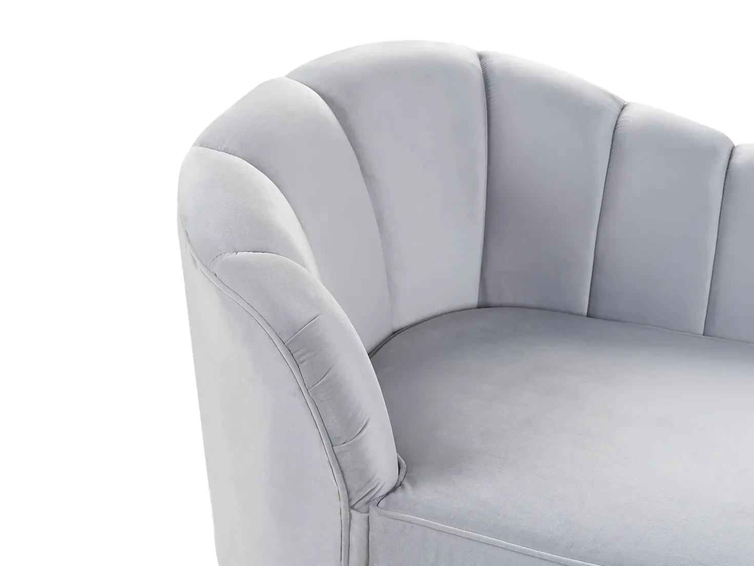 Chaise longue versione sinistra ALLIER Velluto Grigio chiaro