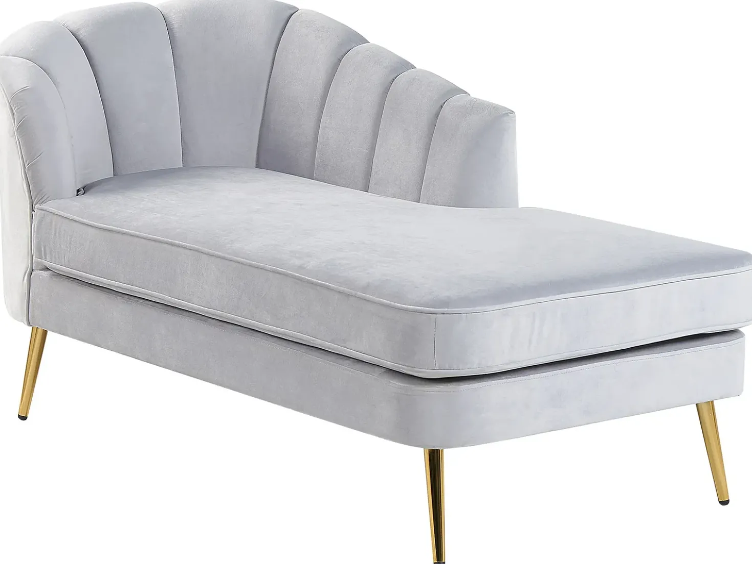 Chaise longue versione sinistra ALLIER Velluto Grigio chiaro