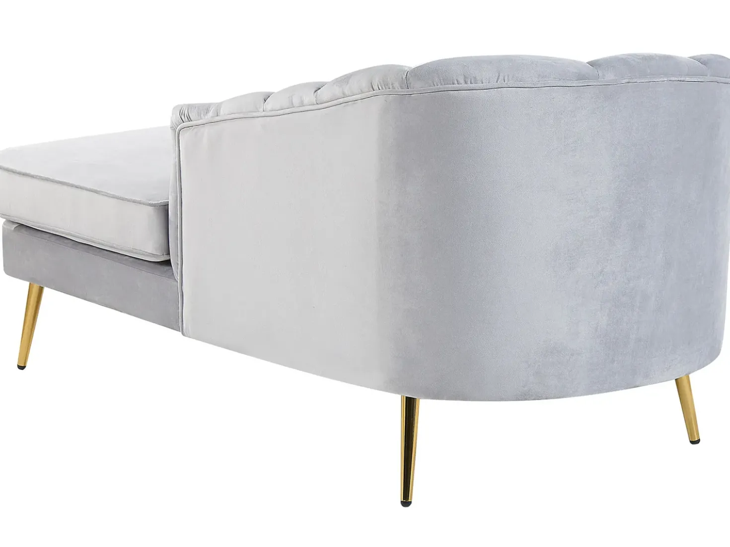 Chaise longue versione sinistra ALLIER Velluto Grigio chiaro