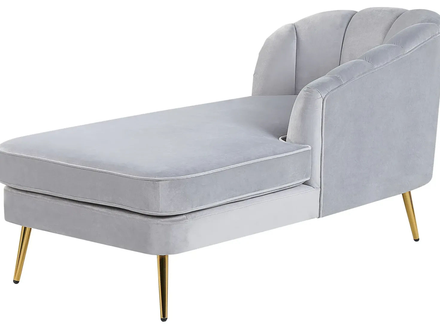 Chaise longue versione sinistra ALLIER Velluto Grigio chiaro