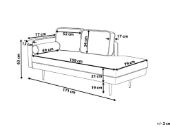 Chaise longue versione sinistra MIRAMAS Velluto Beige