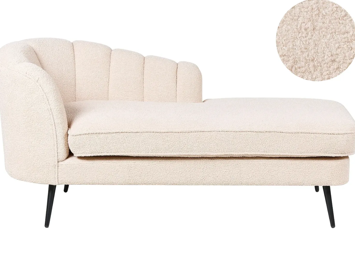 Chaise longue versione sinistra ALLIER Bouclé Beige chiaro