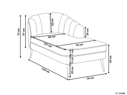 Chaise longue versione sinistra ALLIER Velluto Beige