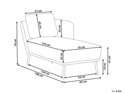 Chaise longue versione sinistra ARTHEZE Tessuto Verde scuro