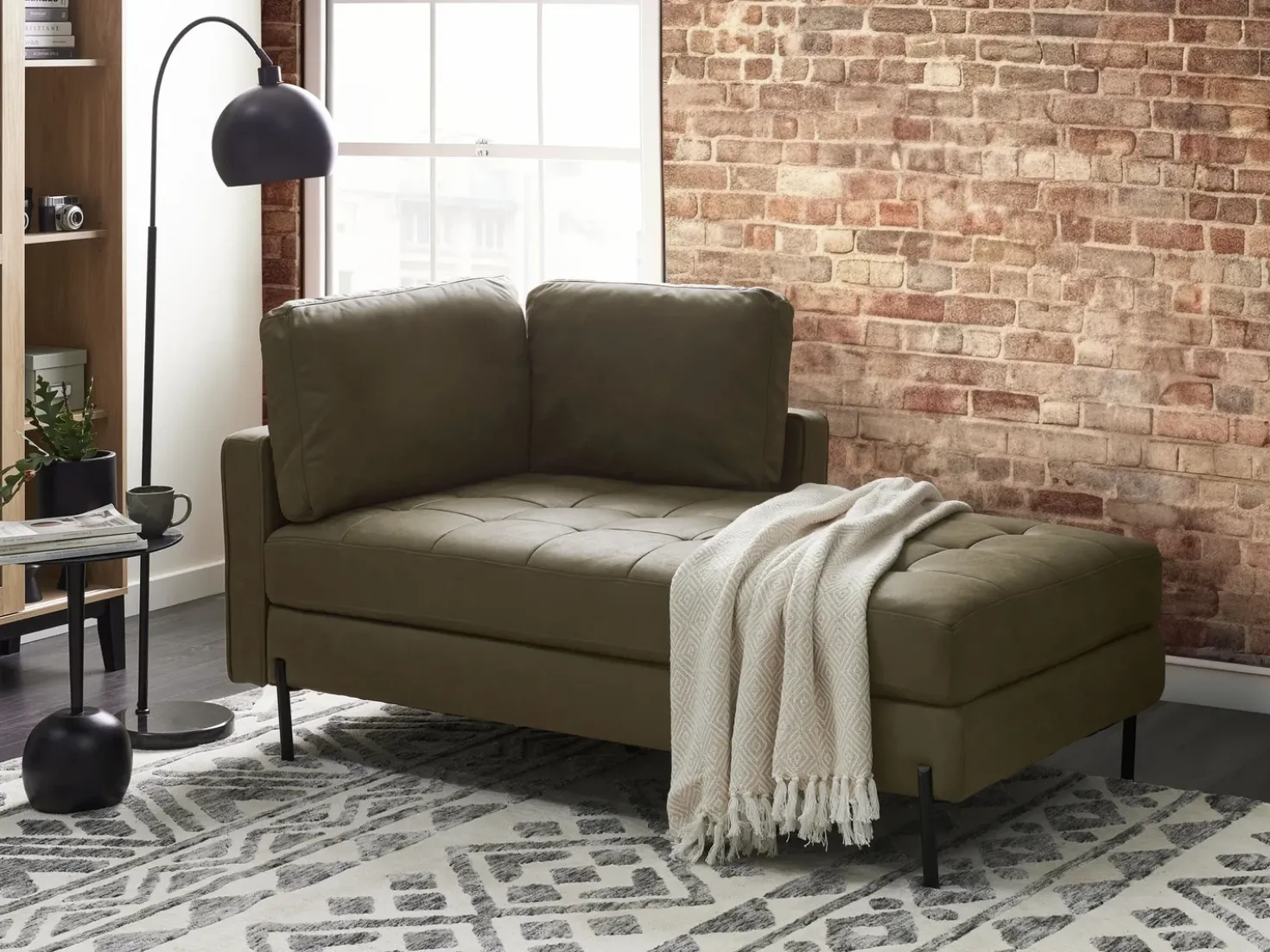 Chaise longue versione sinistra REBAIS Pelle sintetica Verde