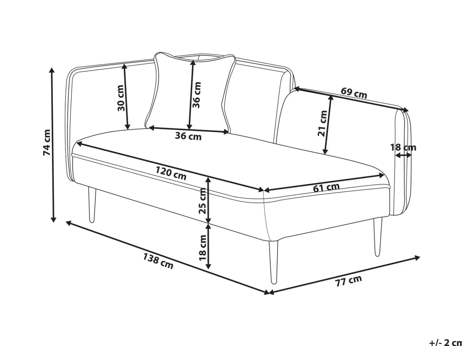 Chaise longue versione sinistra CHEVANNES Bouclé Rosso scuro