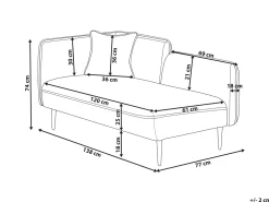 Chaise longue versione sinistra CHEVANNES Bouclé Grigio scuro