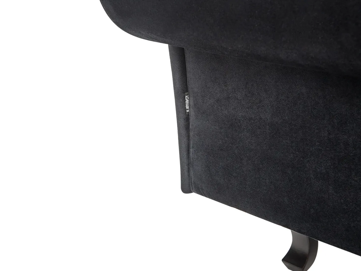 Chaise longue versione sinistra LATTES II Velluto Nero con cuscino