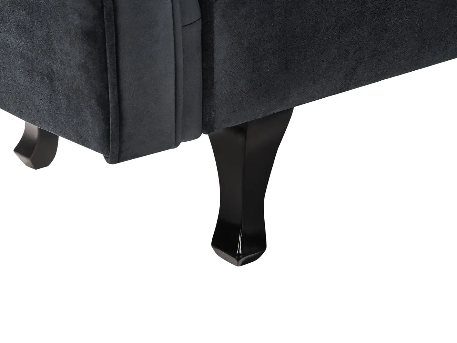 Chaise longue versione sinistra LATTES II Velluto Nero con cuscino