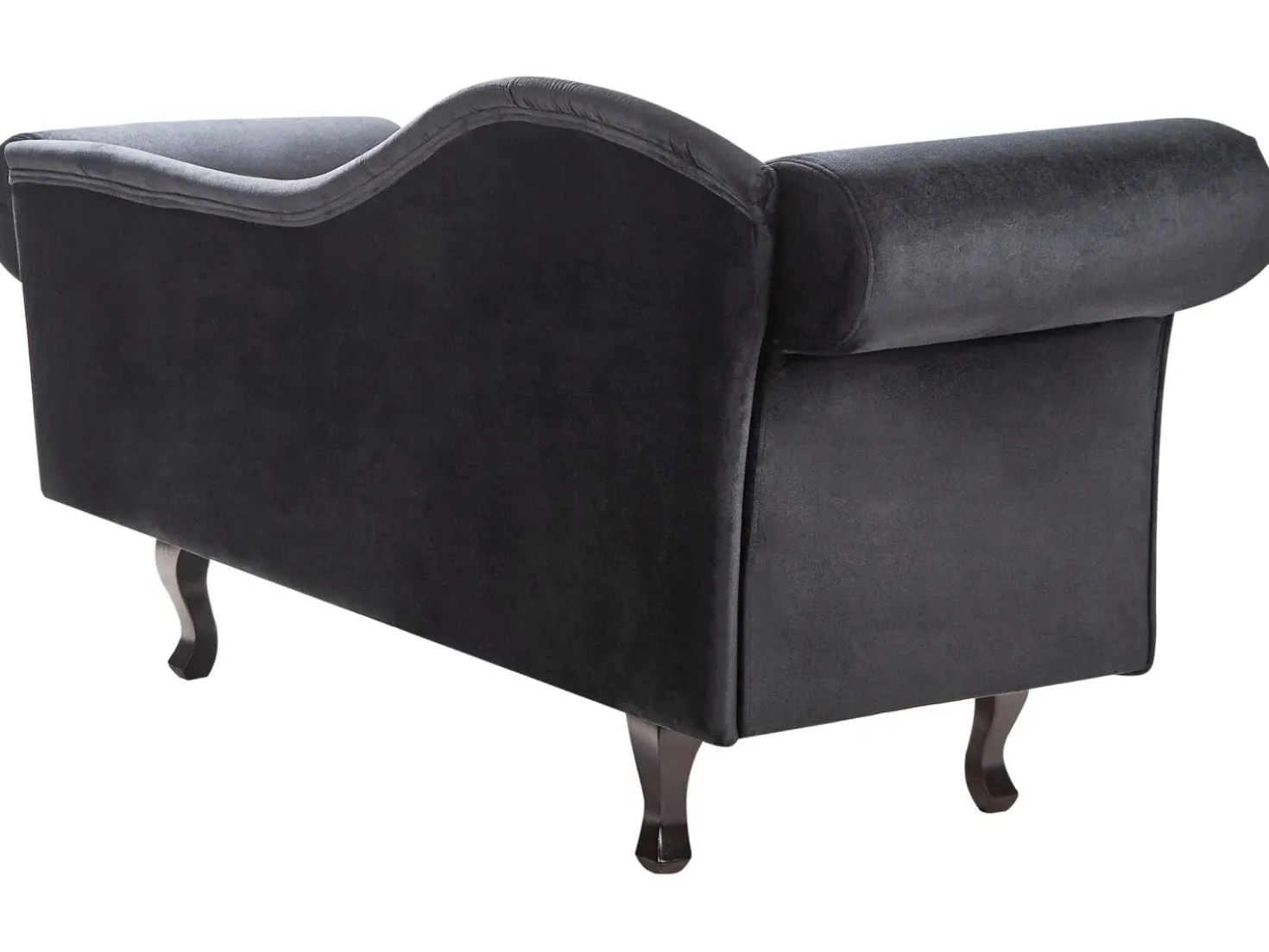 Chaise longue versione sinistra LATTES II Velluto Nero con cuscino