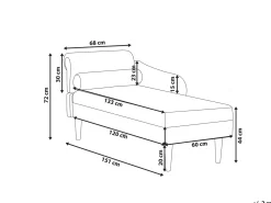 Chaise longue versione sinistra YVOIRE Tessuto Verde
