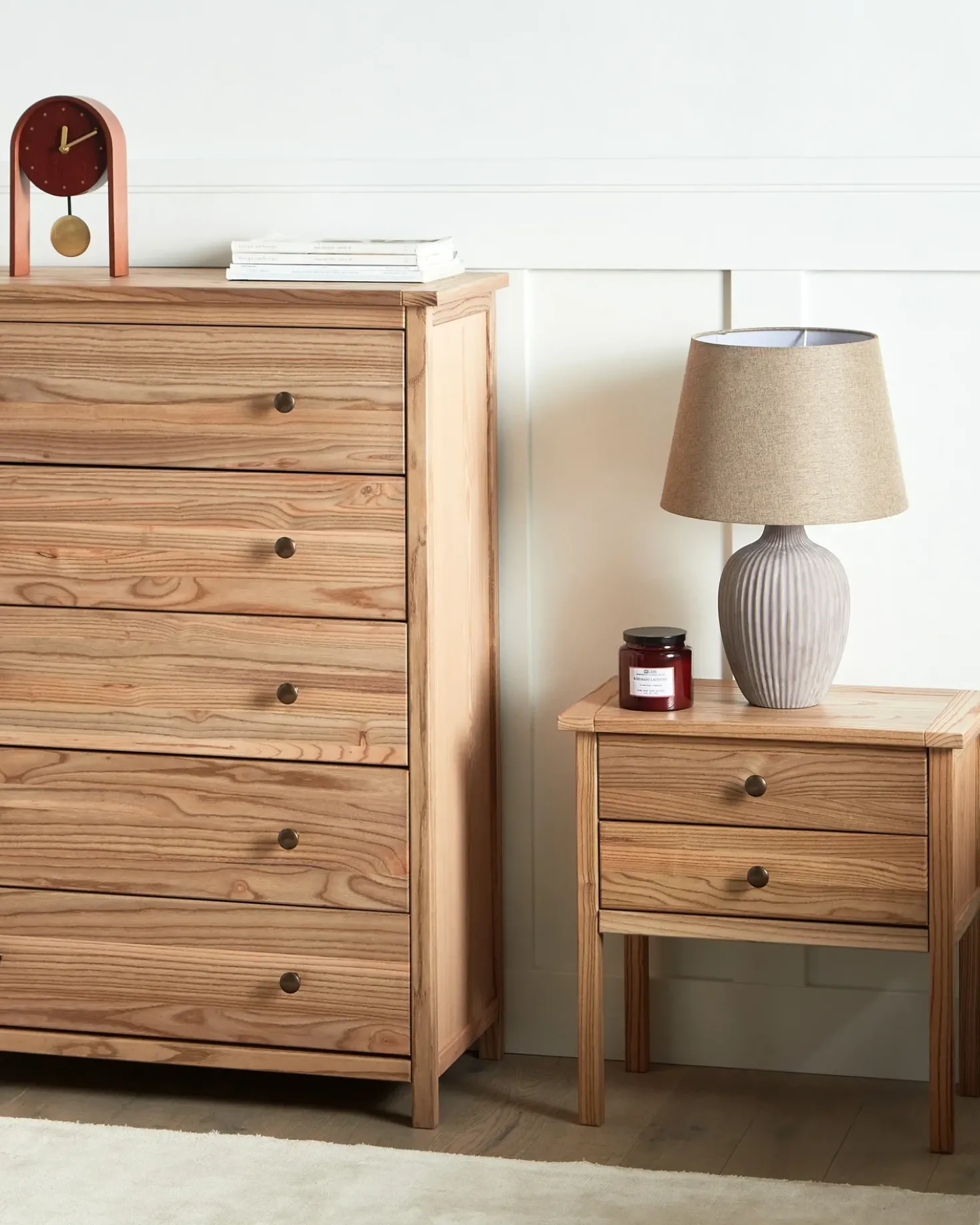 Comodino 2 cassetti SALTON Legno di sassofrasso Marrone