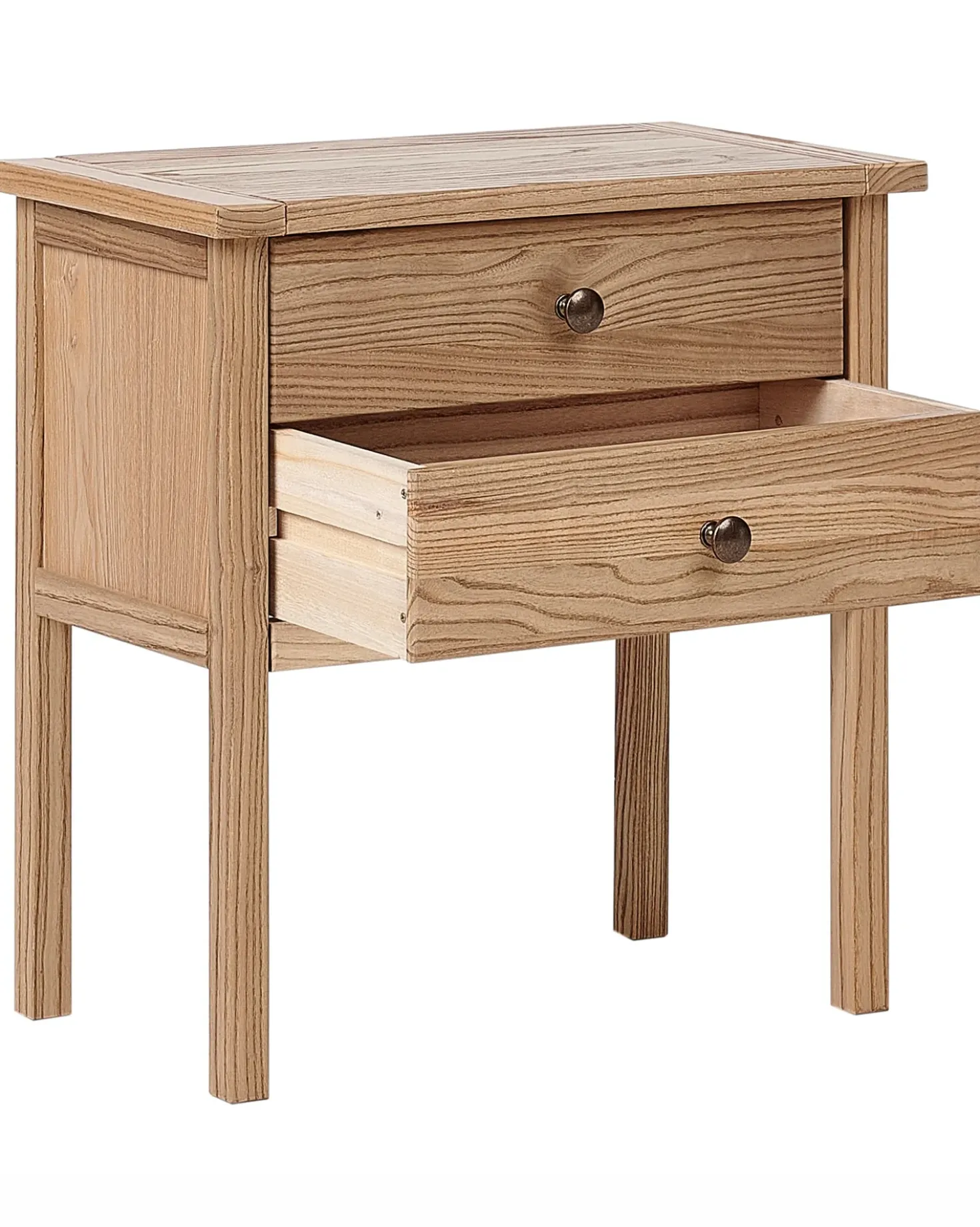 Comodino 2 cassetti SALTON Legno di sassofrasso Marrone