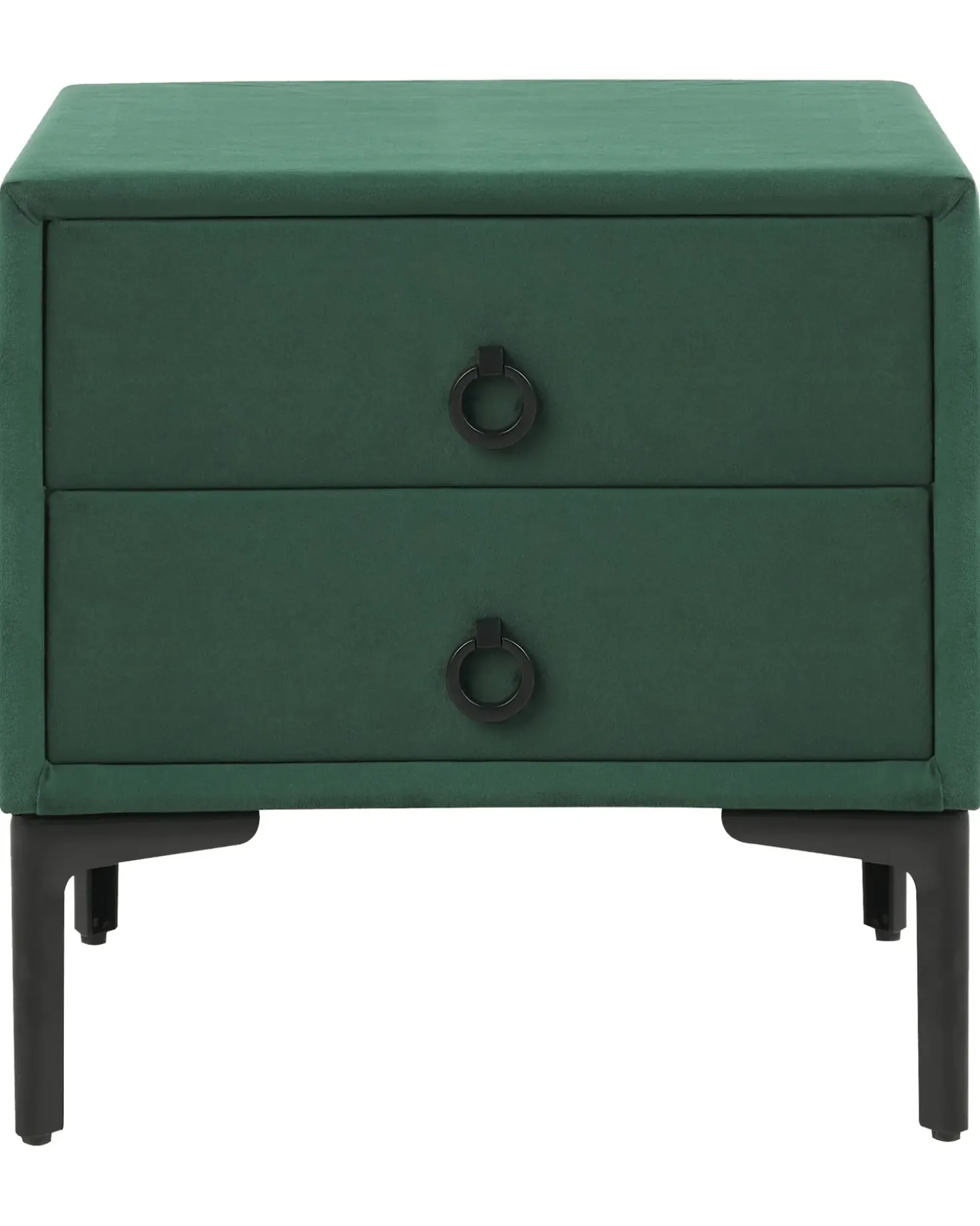 Comodino 2 cassetti SEZANNE Velluto Verde scuro
