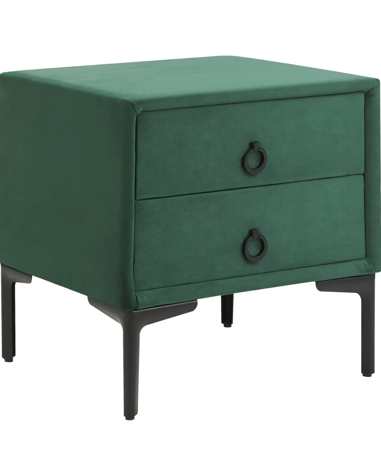 Comodino 2 cassetti SEZANNE Velluto Verde scuro
