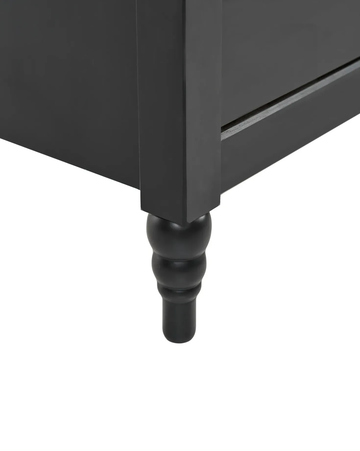 Comodino 2 cassetti SHILLINGTON Legno di pino Nero