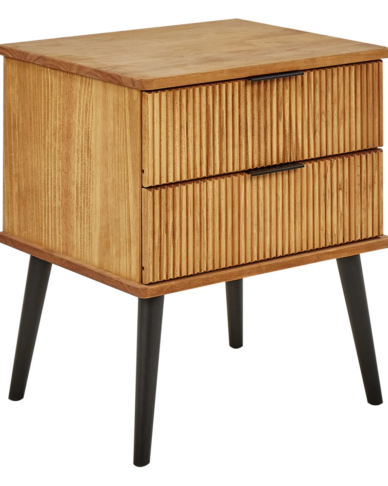 Comodino 2 cassetti TIMMINS Legno di pino Marrone