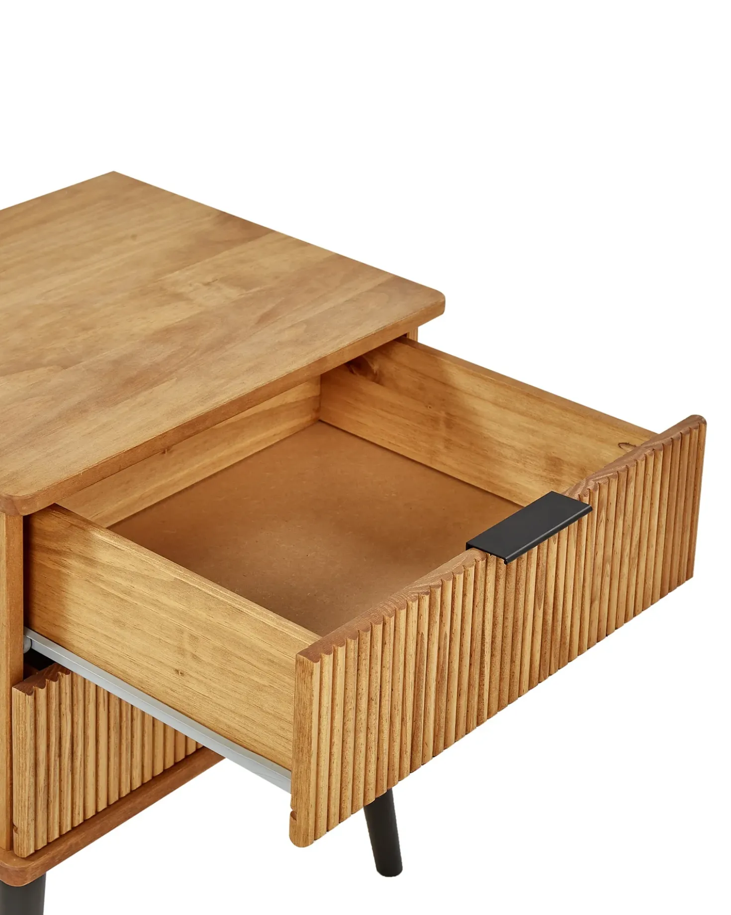 Comodino 2 cassetti TIMMINS Legno di pino Marrone