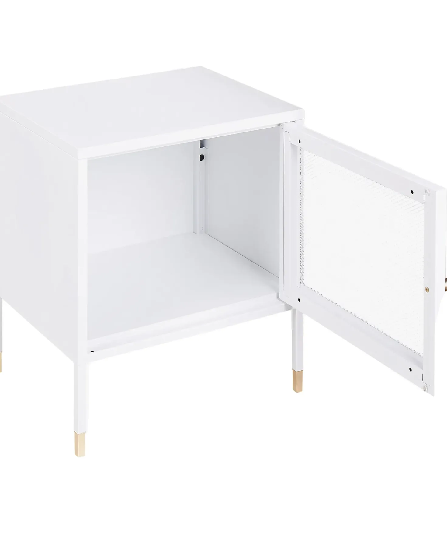 Comodino OSSETT Metallo Bianco