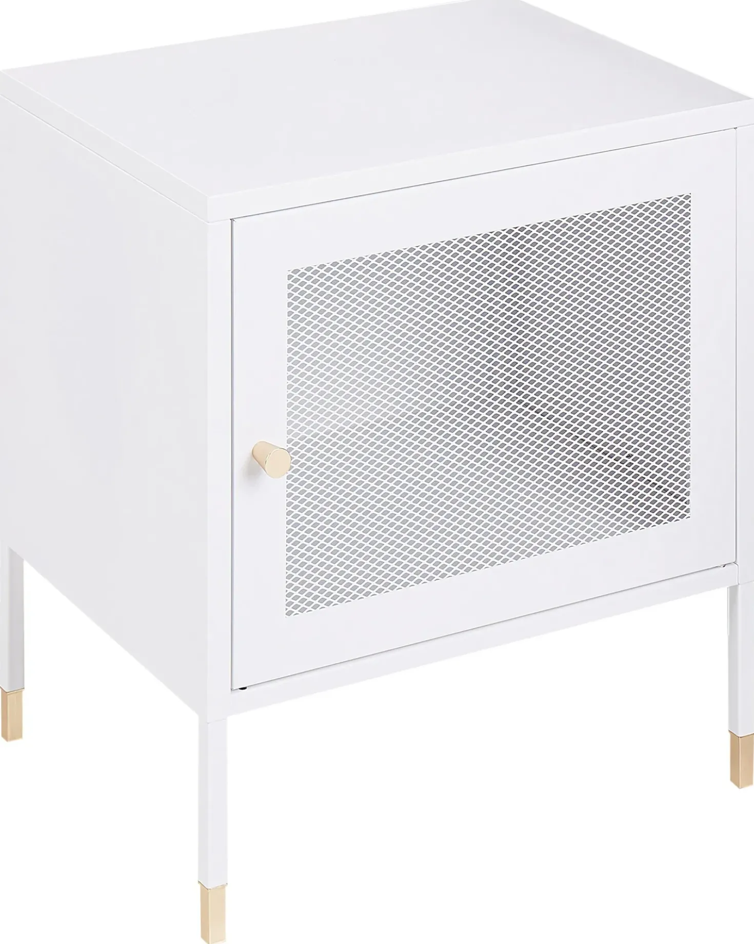 Comodino OSSETT Metallo Bianco
