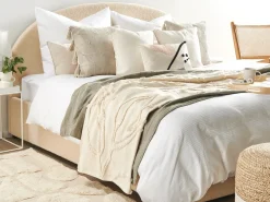 Sale Beliani Coperta ACACIA Cotone 130 x 160 cm Beige
