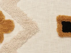 Sale Beliani Coperta ADONI Cotone 130 x 180 cm Beige Beige Giallo Nero