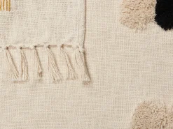 Sale Beliani Coperta ADONI Cotone 130 x 180 cm Beige Beige Giallo Nero