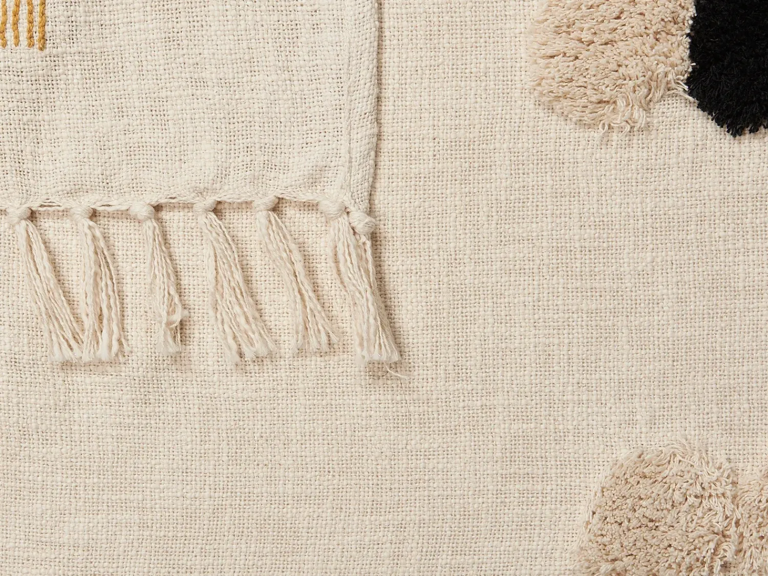 Sale Beliani Coperta ADONI Cotone 130 x 180 cm Beige Beige Giallo Nero