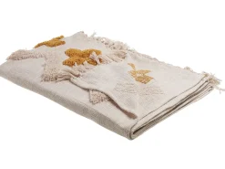 Sale Beliani Coperta ADONI Cotone 130 x 180 cm Beige Beige Giallo Nero