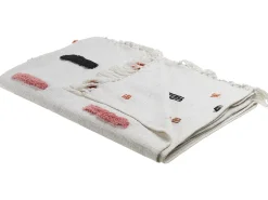 Online Beliani Coperta ALAPPUZHA Cotone 130 x 180 cm Bianco Beige Giallo Marrone Nero Rosa Rosso Multicolore