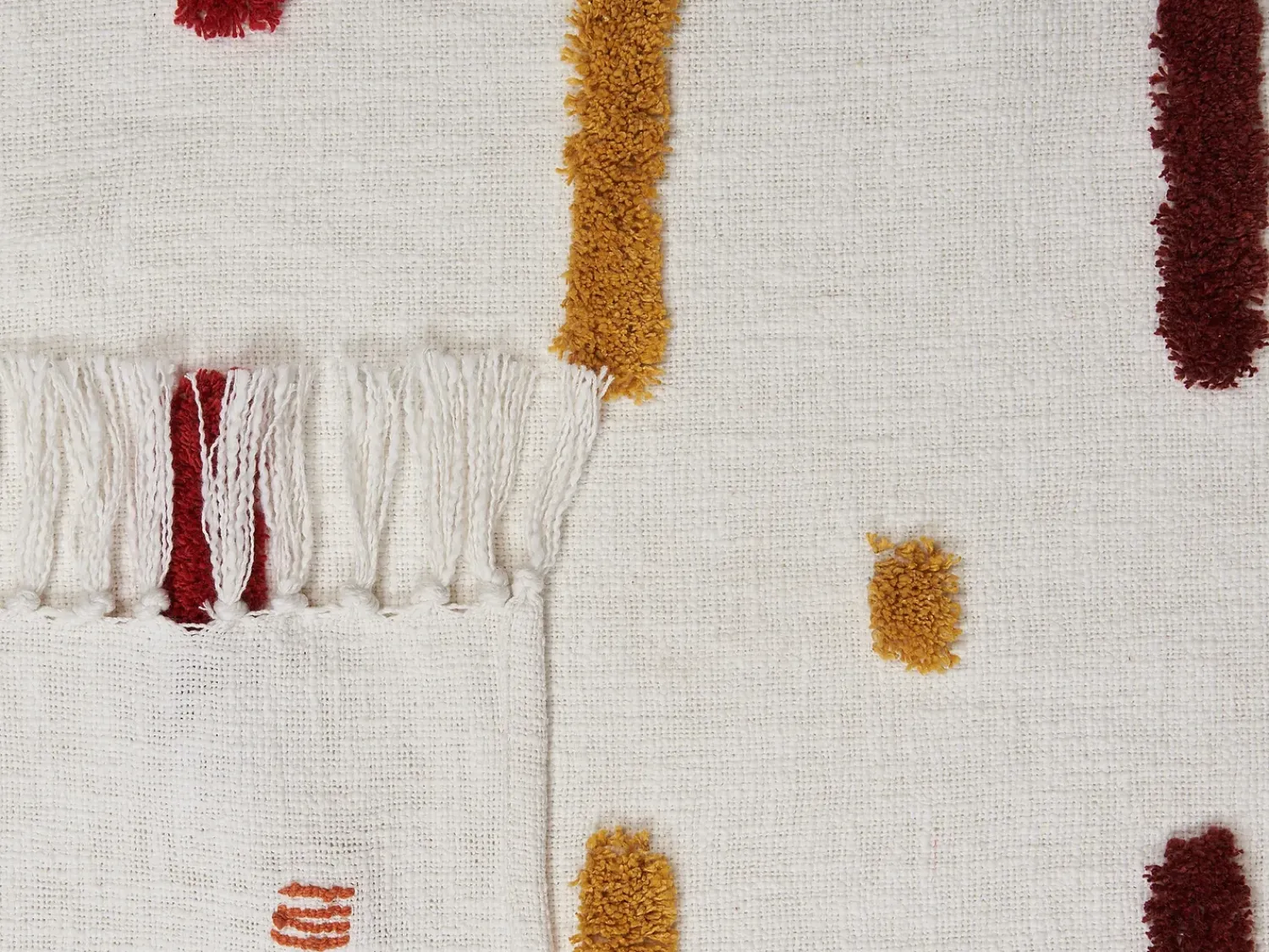 Online Beliani Coperta ALAPPUZHA Cotone 130 x 180 cm Bianco Beige Giallo Marrone Nero Rosa Rosso Multicolore