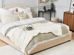 Discount Beliani Coperta ALAZEYA Bianco sporco Beige Oro