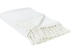 New Beliani Coperta AMPARA Cotone sporco Bianco