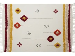 Best Beliani Coperta AMROHA Cotone 130 x 180 cm Multicolore Arancione Beige Giallo Rosso Multicolore