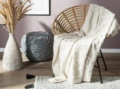 Sale Beliani Coperta ANAMUR Cotone 110 x 180 cm Beige