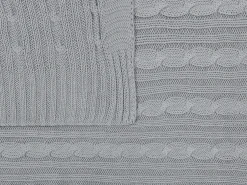 Discount Beliani Coperta ANAMUR Cotone 110 x 180 cm chiaro Grigio