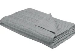 Discount Beliani Coperta ANAMUR Cotone 110 x 180 cm chiaro Grigio