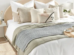 Discount Beliani Coperta ANAMUR Cotone 110 x 180 cm chiaro Grigio