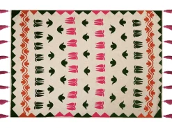 Discount Beliani Coperta ANAND Cotone 130 x 180 cm Multicolore Arancione Beige Nero Rosa Multicolore