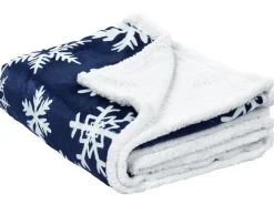Beliani Coperta ANISE 150 x 200 cm Blu scuro Bianco Blu