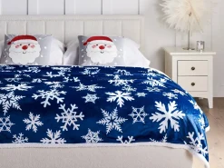 Beliani Coperta ANISE 150 x 200 cm Blu scuro Bianco Blu