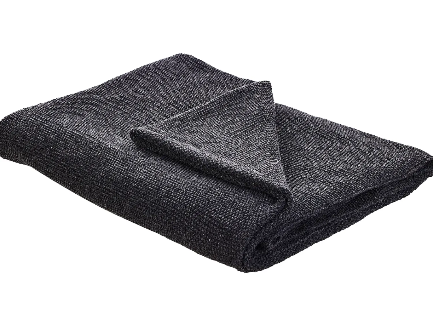Outlet Beliani Coperta ASAKA Cotone 130 x 180 cm scuro Grigio