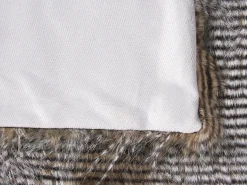 Beliani Coperta ASDAD Tessuto Marrone Bianco Marrone