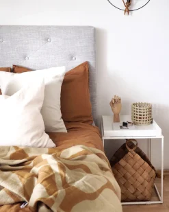 Hot Beliani Coperta BANGRE 130 x 170 cm Arancione Beige Arancione