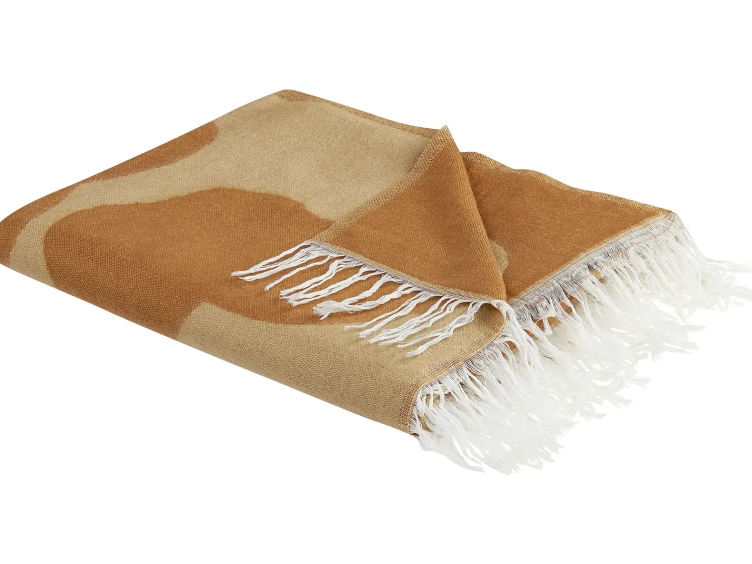 Hot Beliani Coperta BANGRE 130 x 170 cm Arancione Beige Arancione