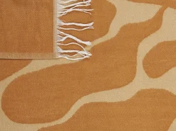 Hot Beliani Coperta BANGRE 130 x 170 cm Arancione Beige Arancione