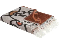 Hot Beliani Coperta BARBOT 130 x 170 cm Multicolore Marrone Nero Multicolore