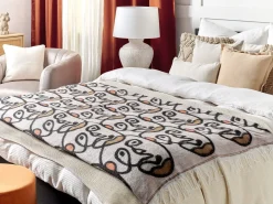 Hot Beliani Coperta BARBOT 130 x 170 cm Multicolore Marrone Nero Multicolore