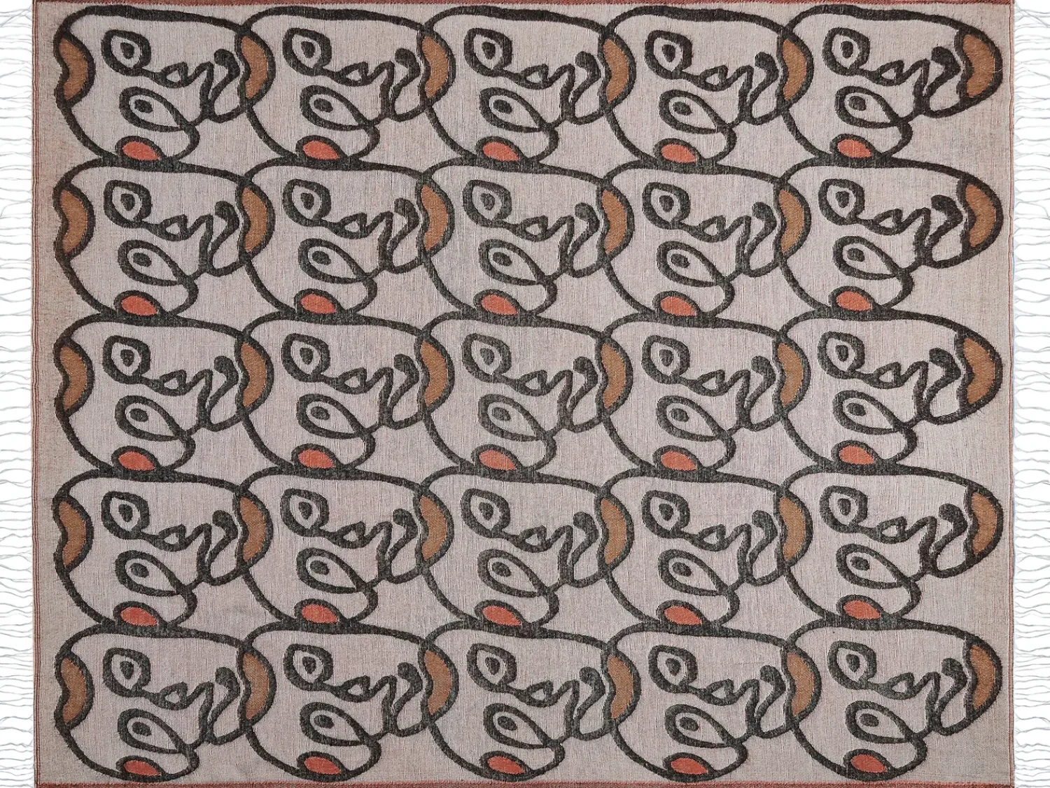 Hot Beliani Coperta BARBOT 130 x 170 cm Multicolore Marrone Nero Multicolore